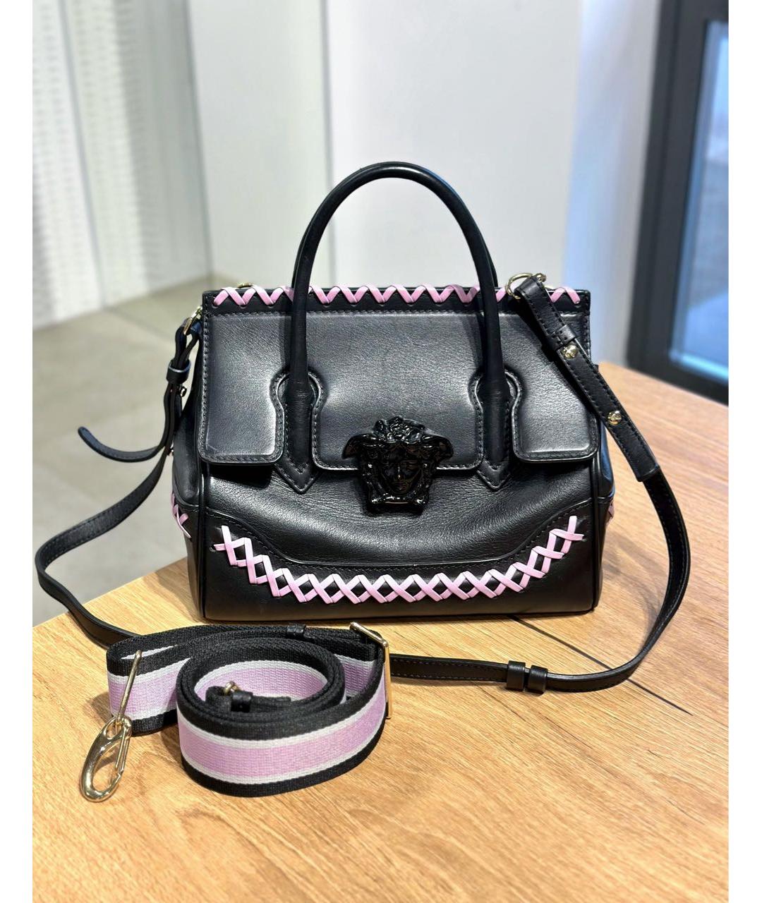VERSACE Черная кожаная сумка через плечо, фото 3