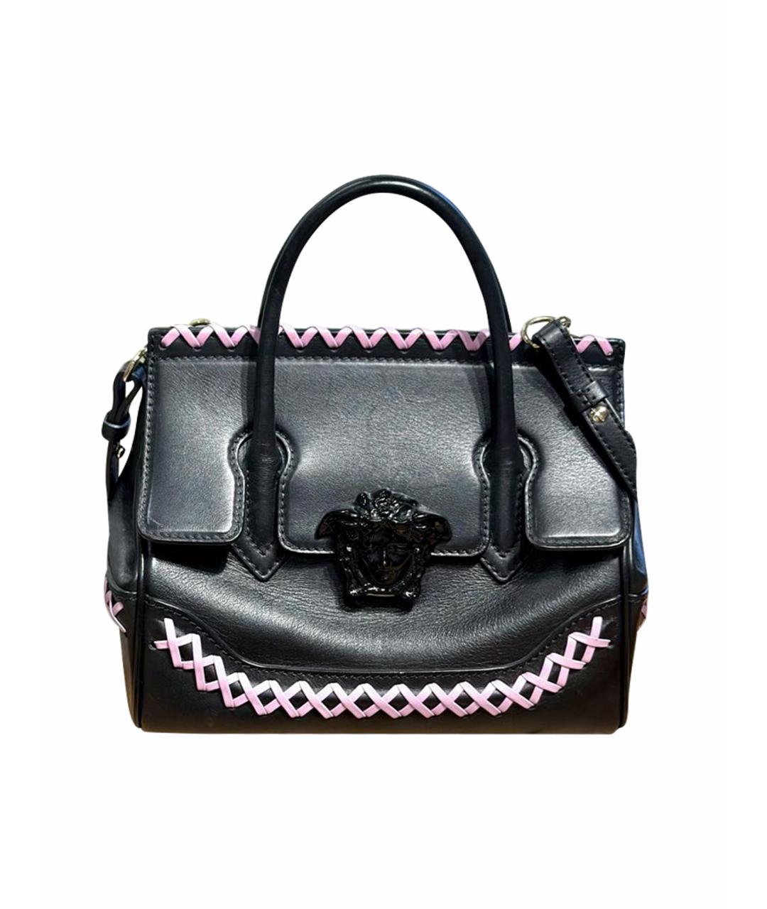 VERSACE Черная кожаная сумка через плечо, фото 1