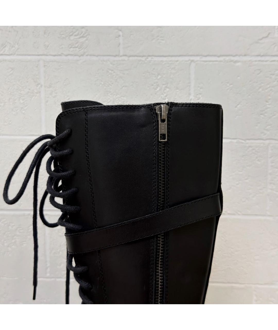 ANN DEMEULEMEESTER Черные кожаные сапоги, фото 5