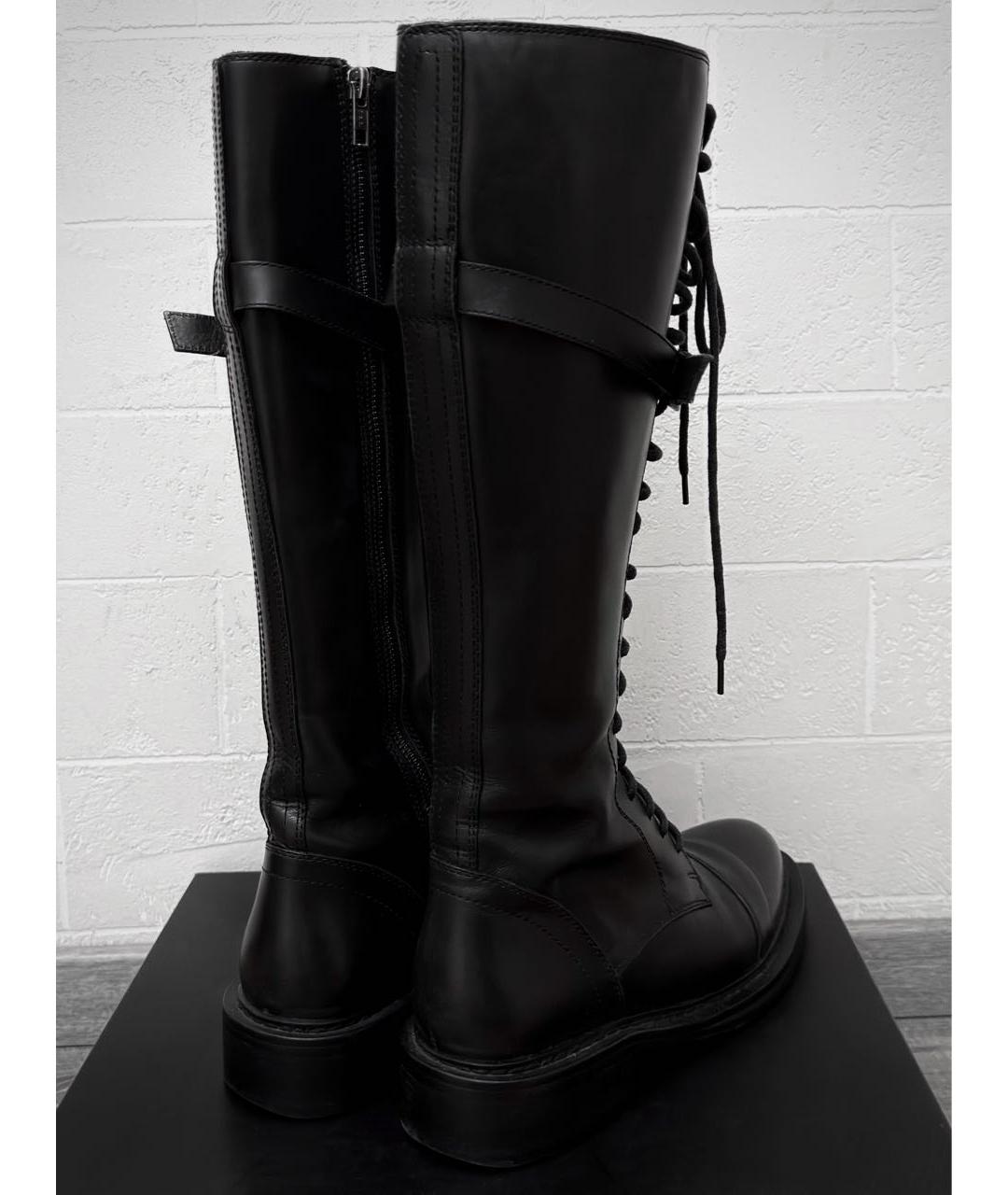 ANN DEMEULEMEESTER Черные кожаные сапоги, фото 4