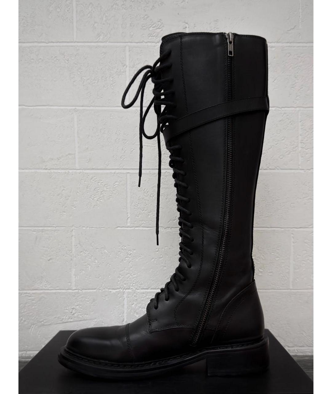 ANN DEMEULEMEESTER Черные кожаные сапоги, фото 8