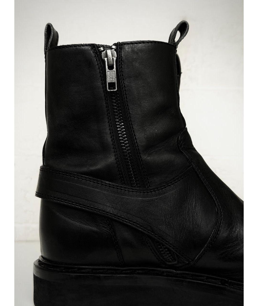 ANN DEMEULEMEESTER Черные кожаные полусапоги, фото 5