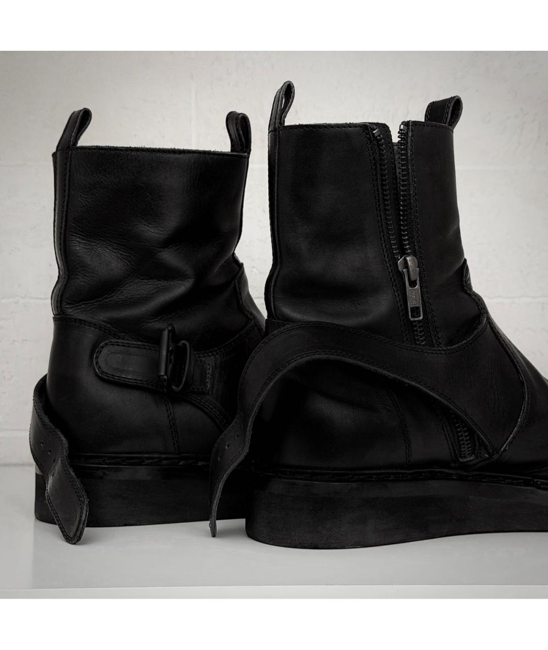 ANN DEMEULEMEESTER Черные кожаные полусапоги, фото 6