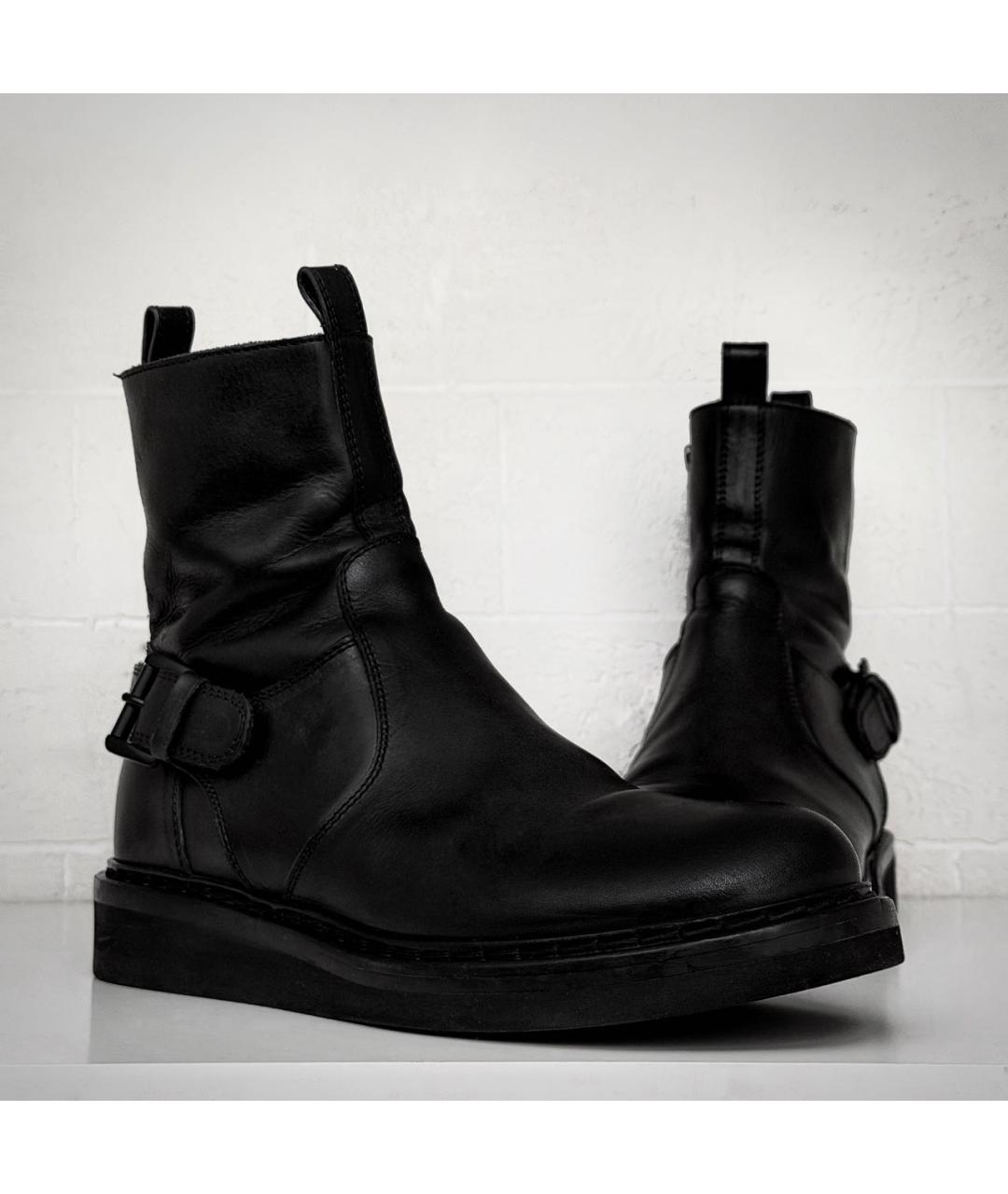 ANN DEMEULEMEESTER Черные кожаные полусапоги, фото 2