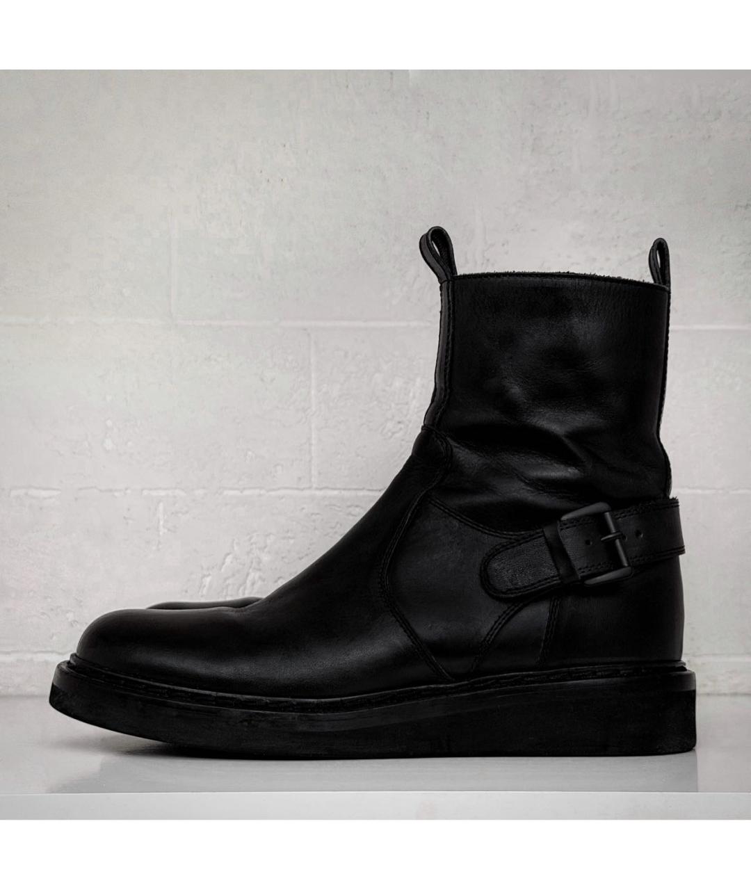 ANN DEMEULEMEESTER Черные кожаные полусапоги, фото 8