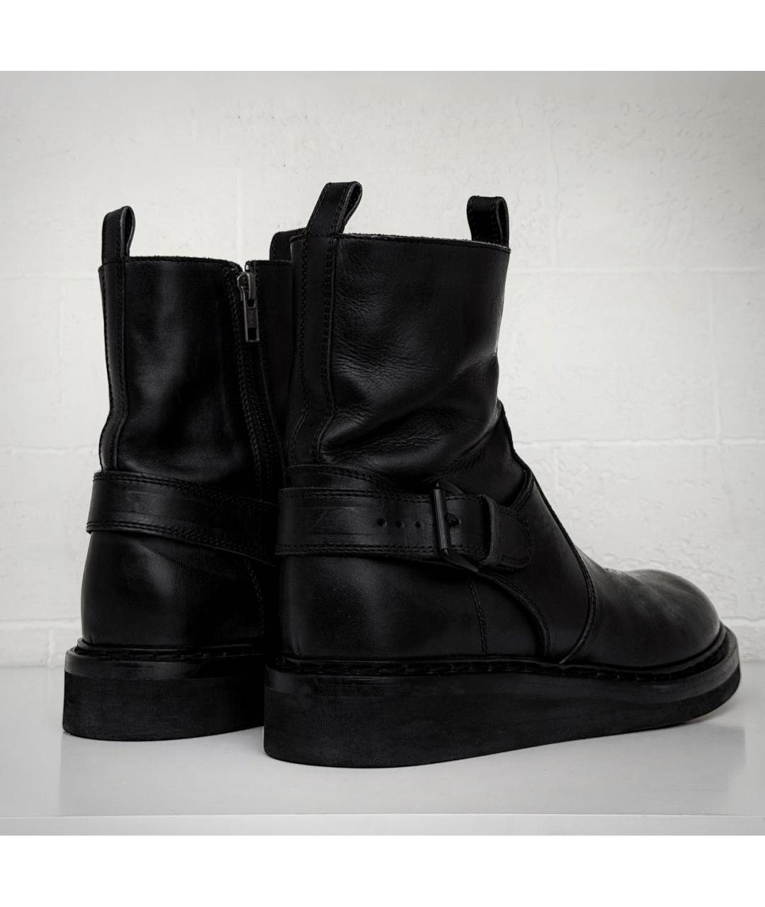 ANN DEMEULEMEESTER Черные кожаные полусапоги, фото 4