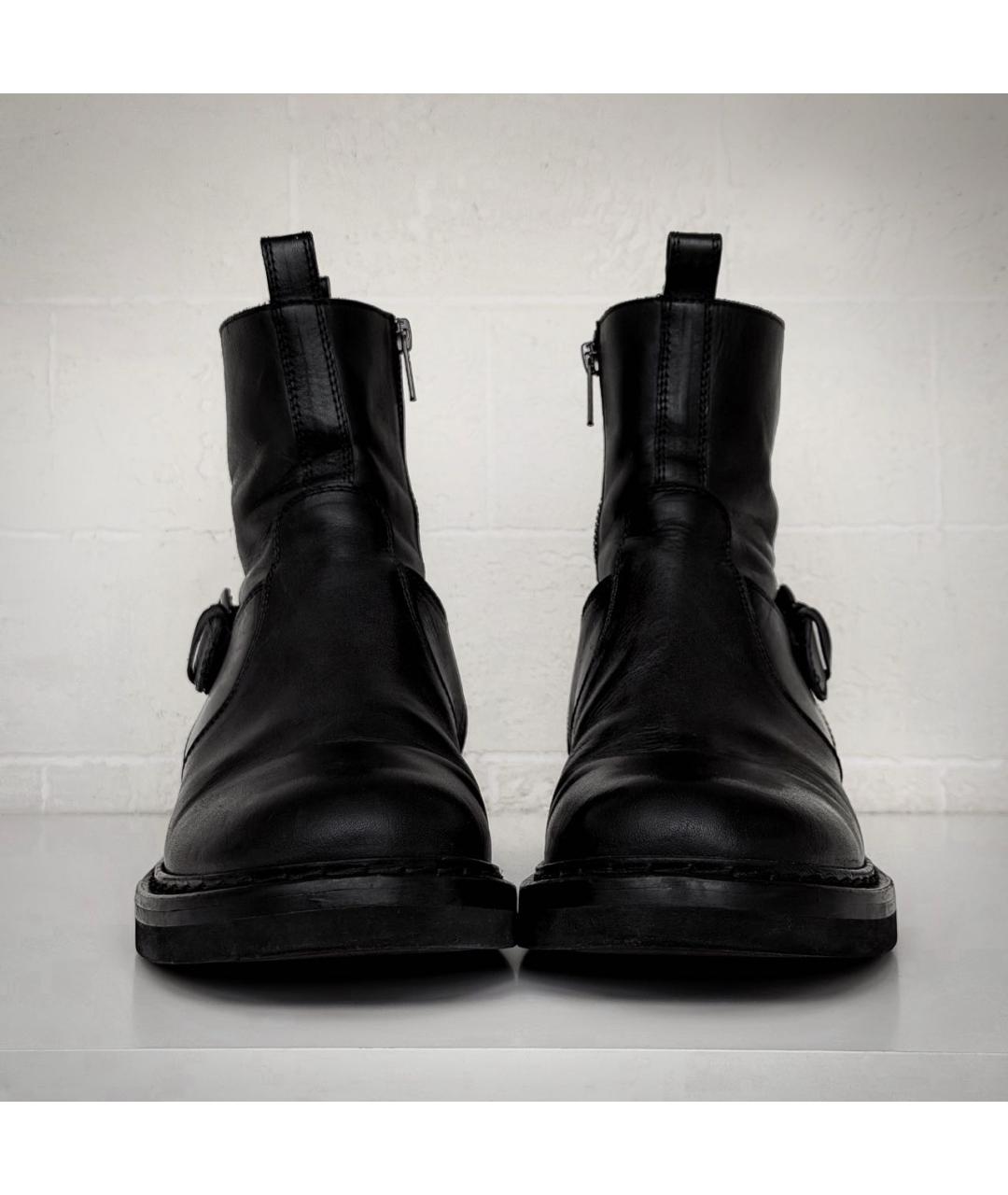 ANN DEMEULEMEESTER Черные кожаные полусапоги, фото 3