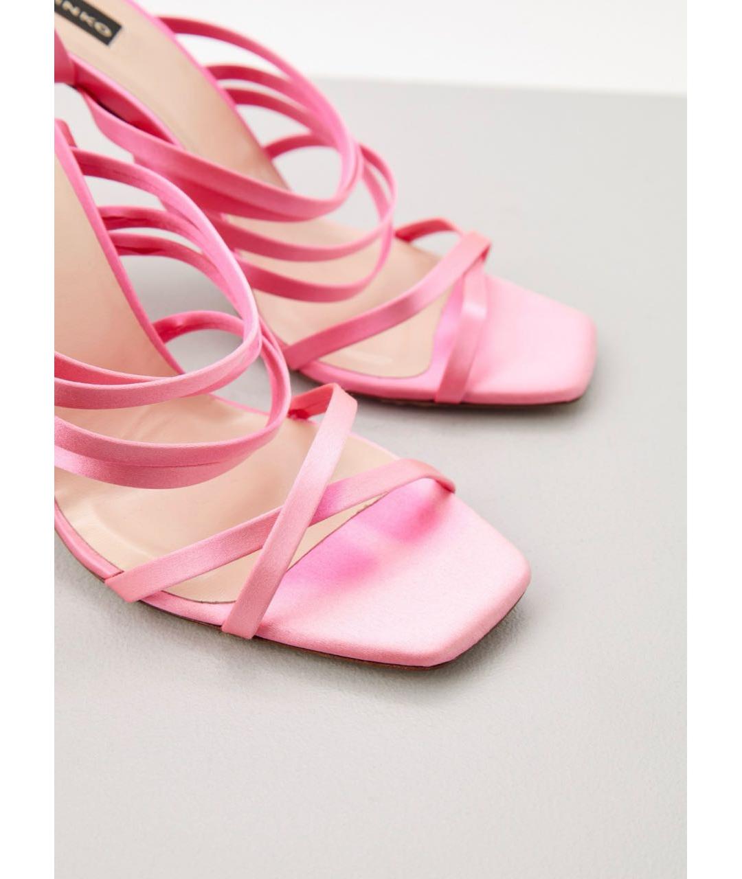 PINKO Розовые текстильные босоножки, фото 4