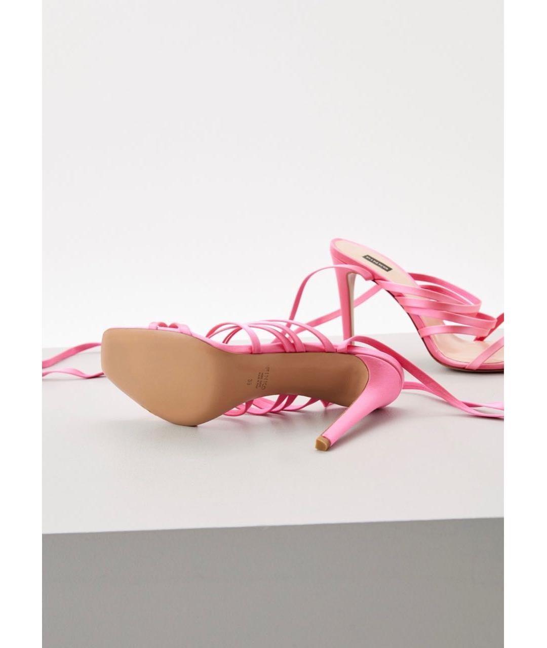 PINKO Розовые текстильные босоножки, фото 5