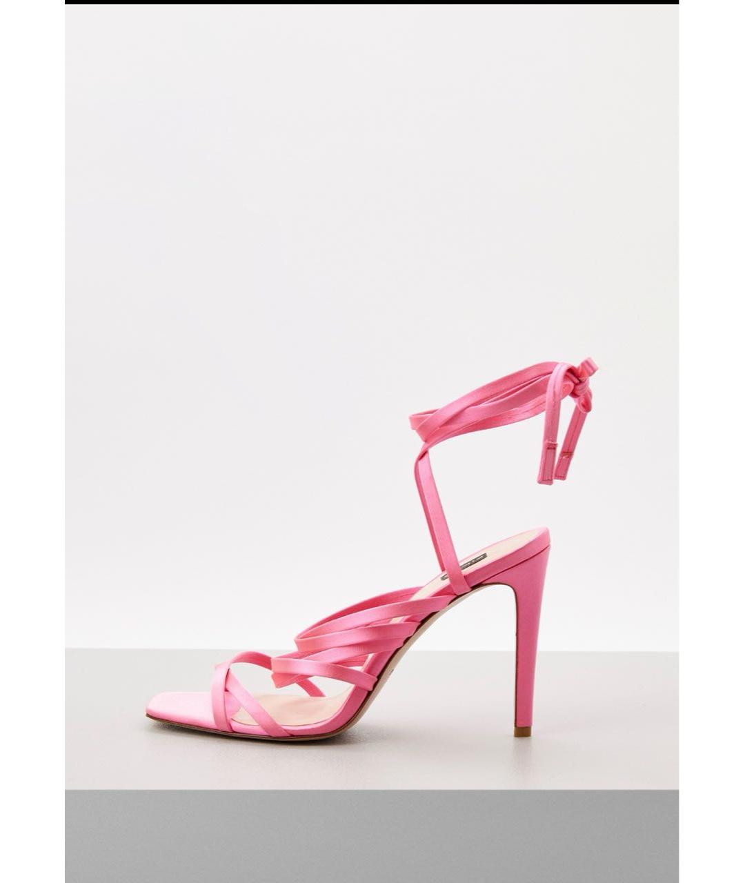 PINKO Розовые текстильные босоножки, фото 6