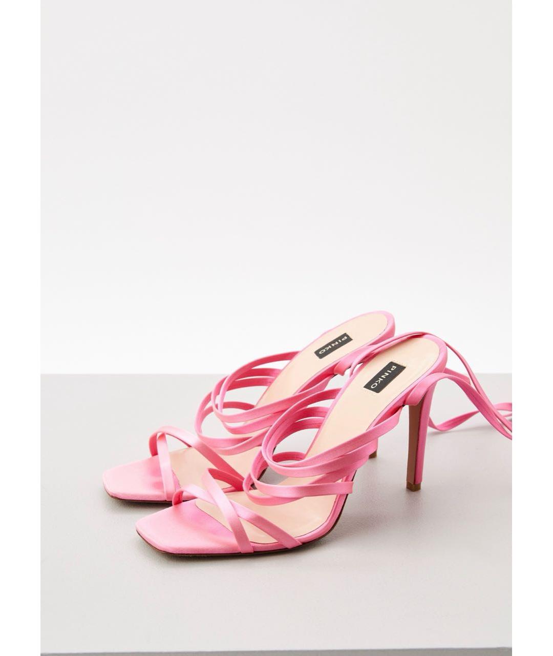 PINKO Розовые текстильные босоножки, фото 2
