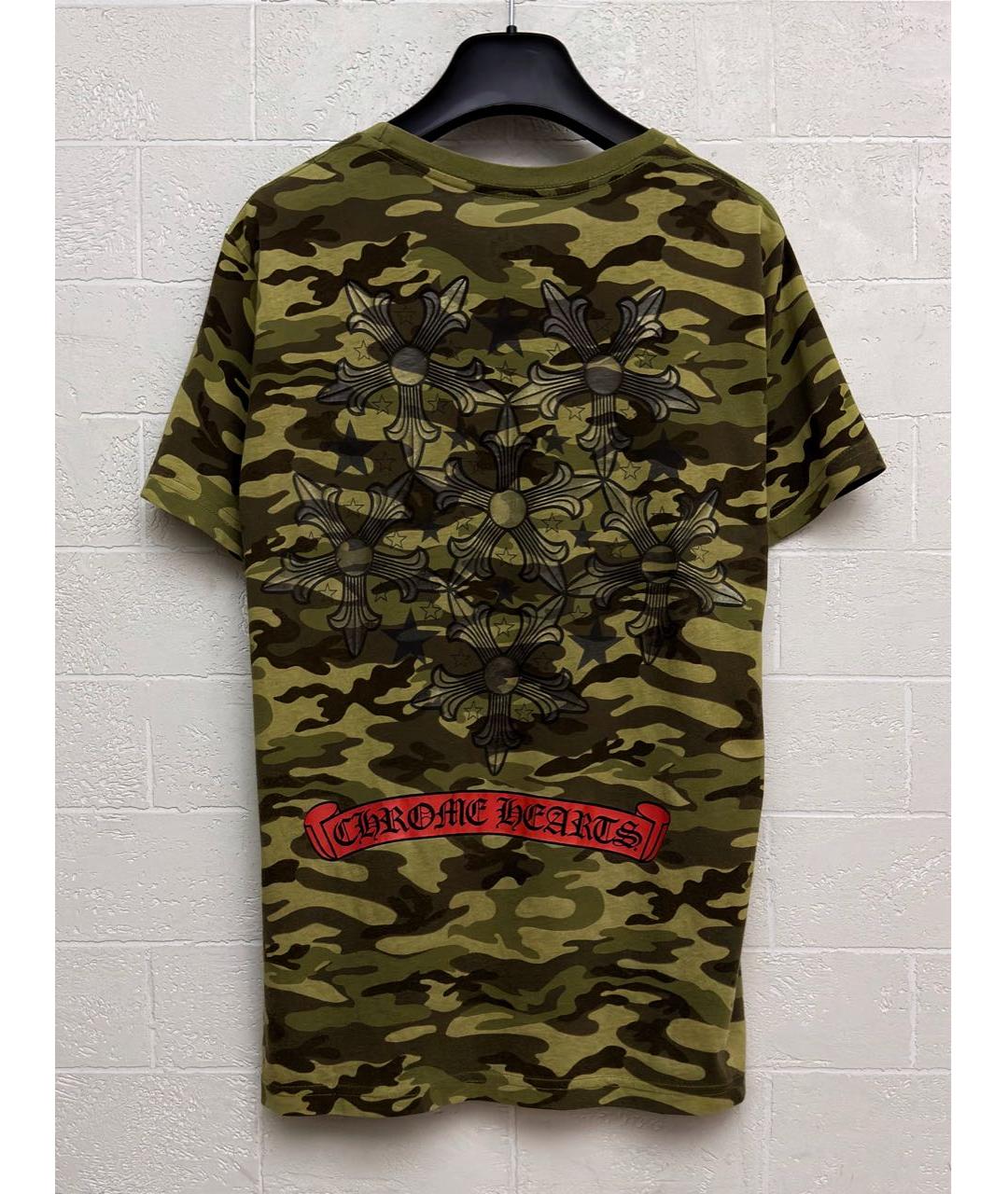CHROME HEARTS Зеленая хлопковая футболка, фото 4
