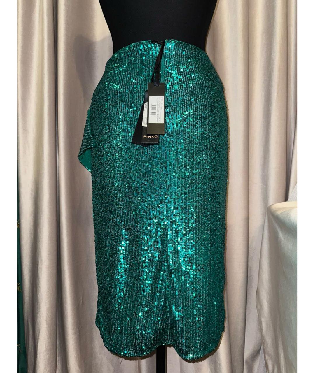 PINKO Зеленая полиэстеровая юбка миди, фото 2