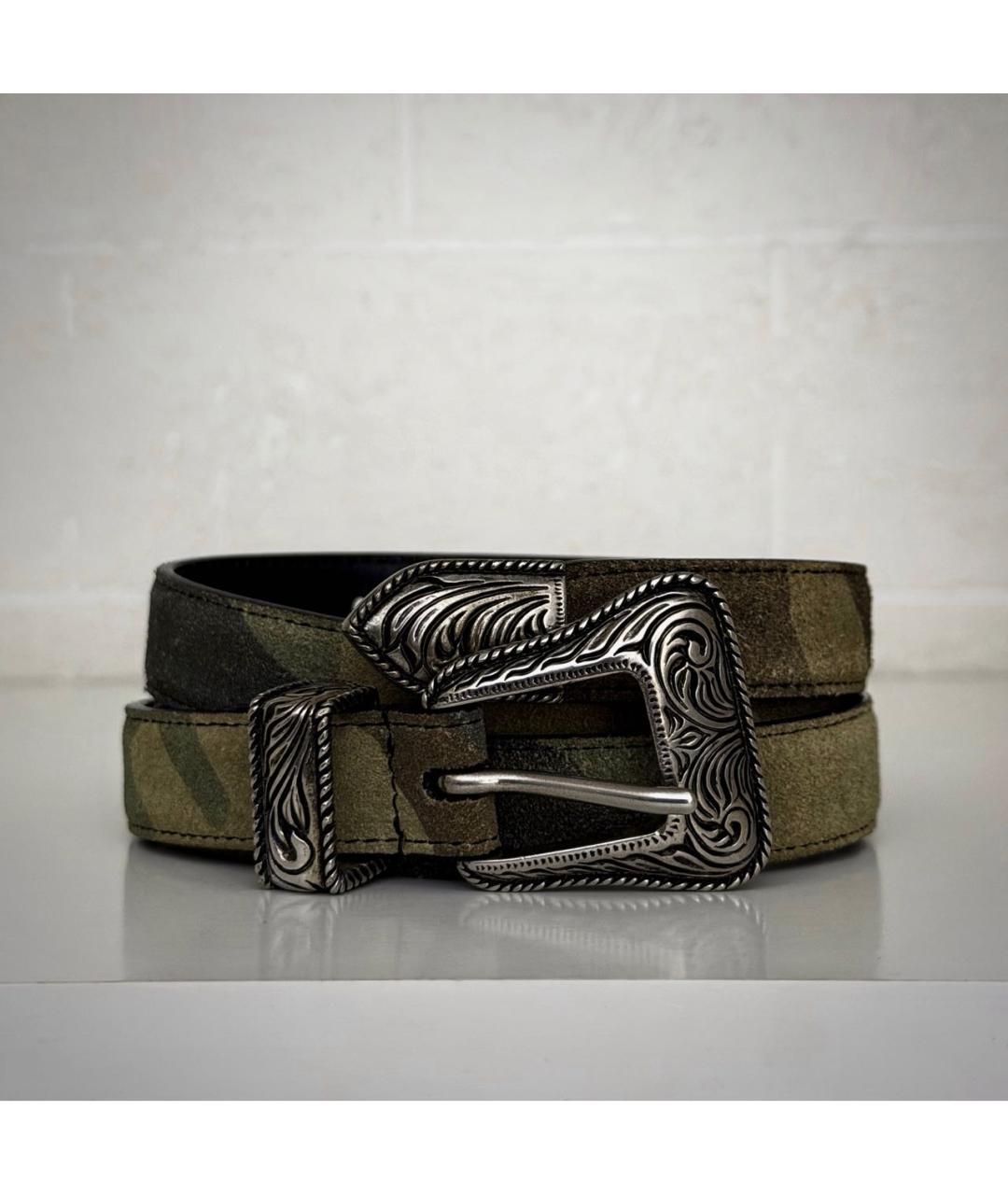 SAINT LAURENT Хаки замшевый ремень, фото 2