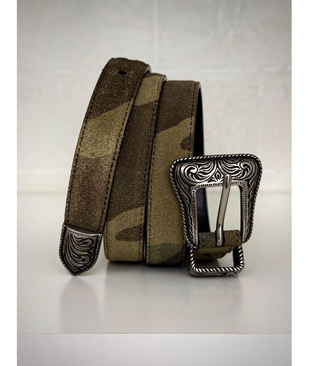 SAINT LAURENT Хаки замшевый ремень, фото 8