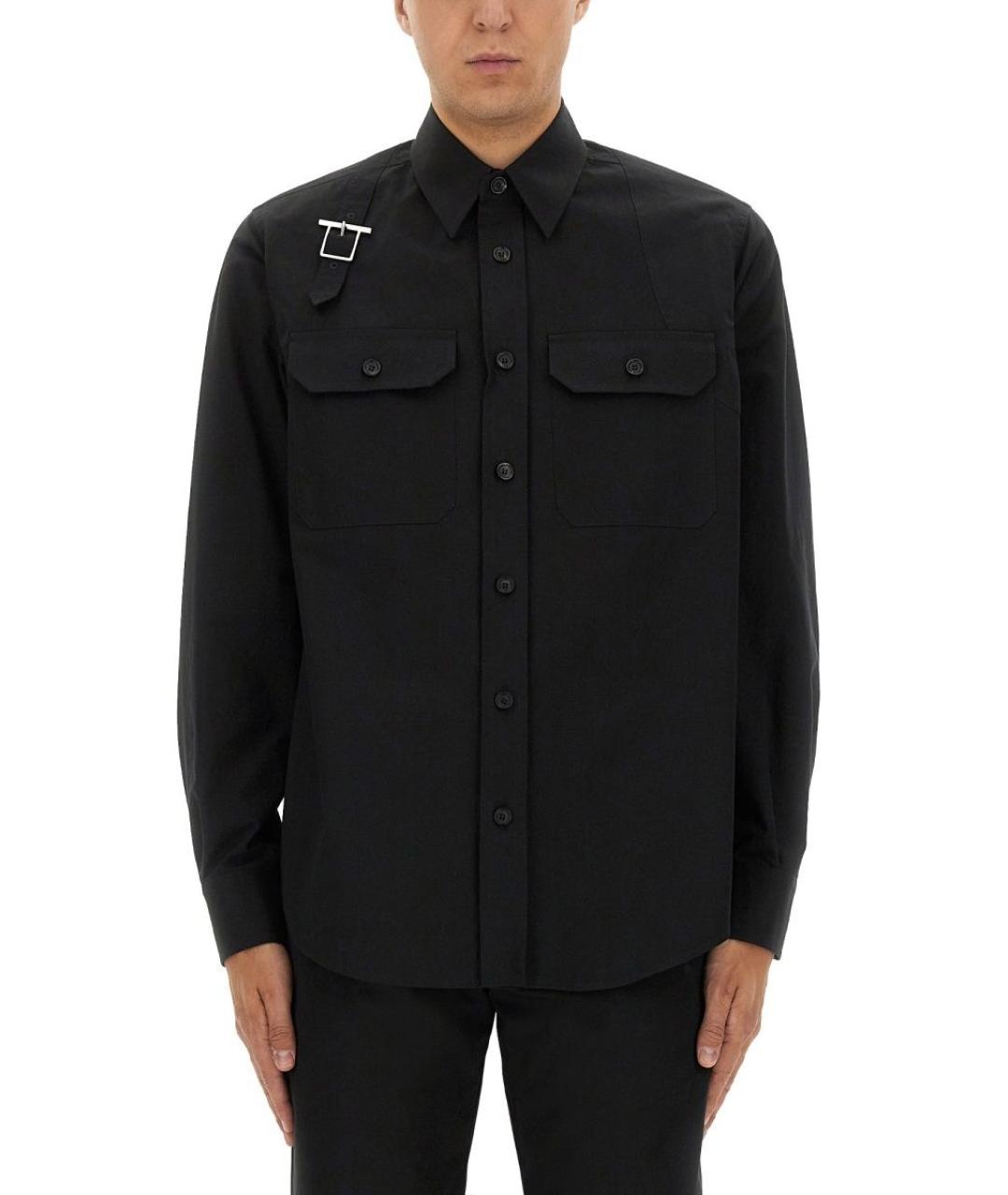 ALEXANDER MCQUEEN Черная хлопковая кэжуал рубашка, фото 2