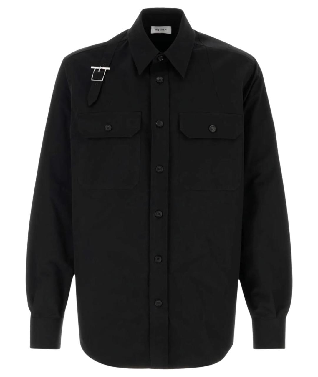 ALEXANDER MCQUEEN Черная хлопковая кэжуал рубашка, фото 1