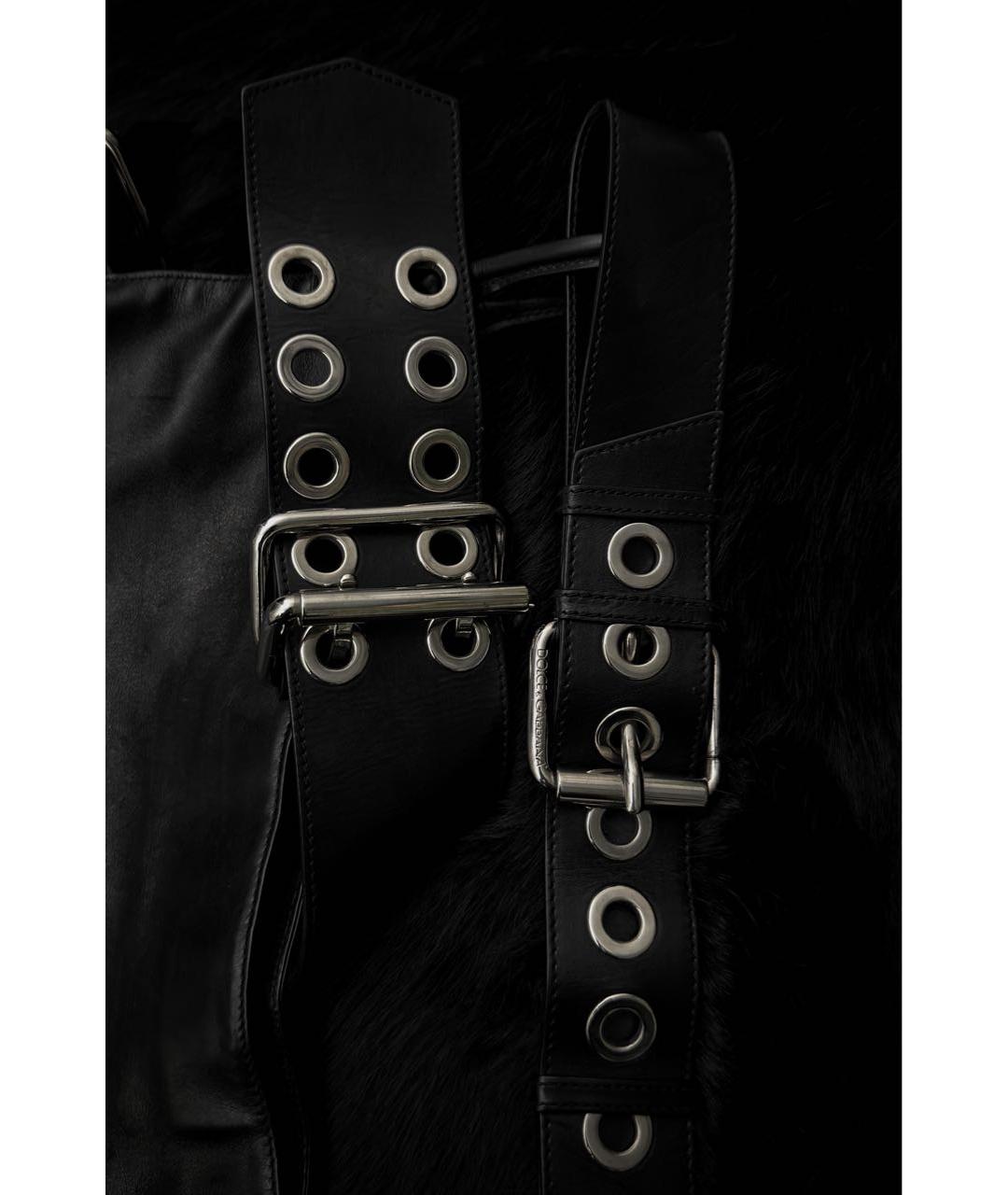 DOLCE&GABBANA Черная кожаная сумка с короткими ручками, фото 4