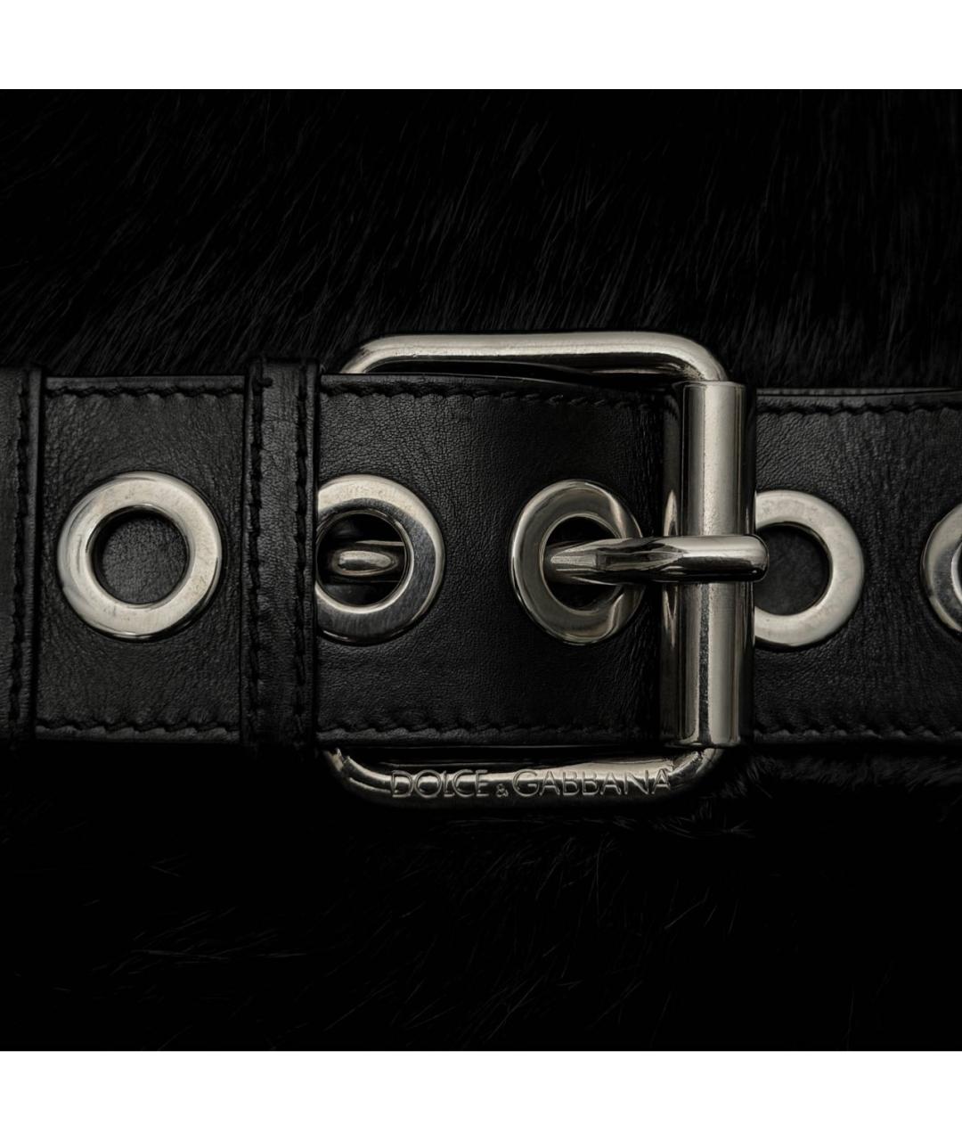 DOLCE&GABBANA Черная кожаная сумка с короткими ручками, фото 6