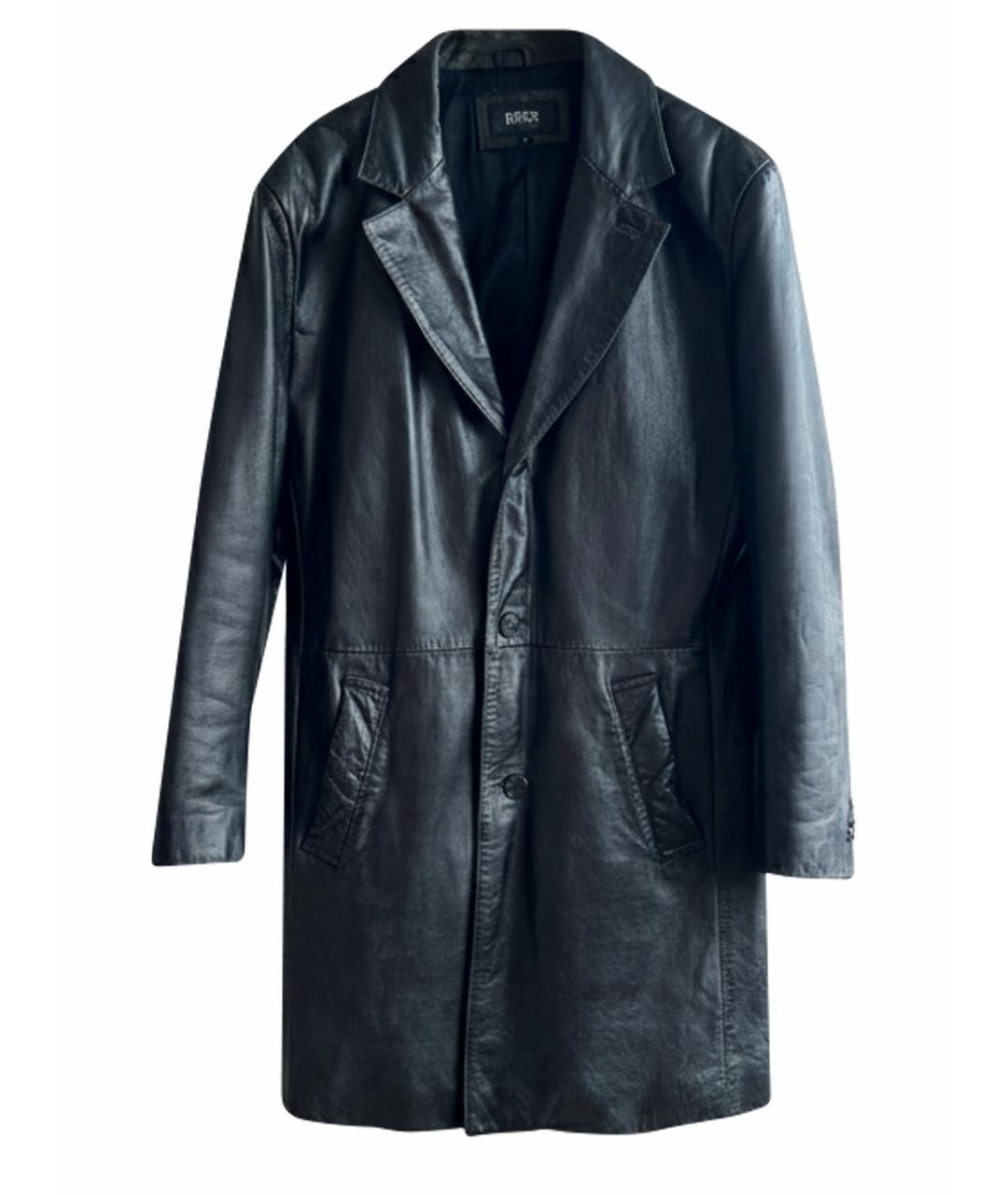 HUGO BOSS Черный кожаный тренч / плащ, фото 1