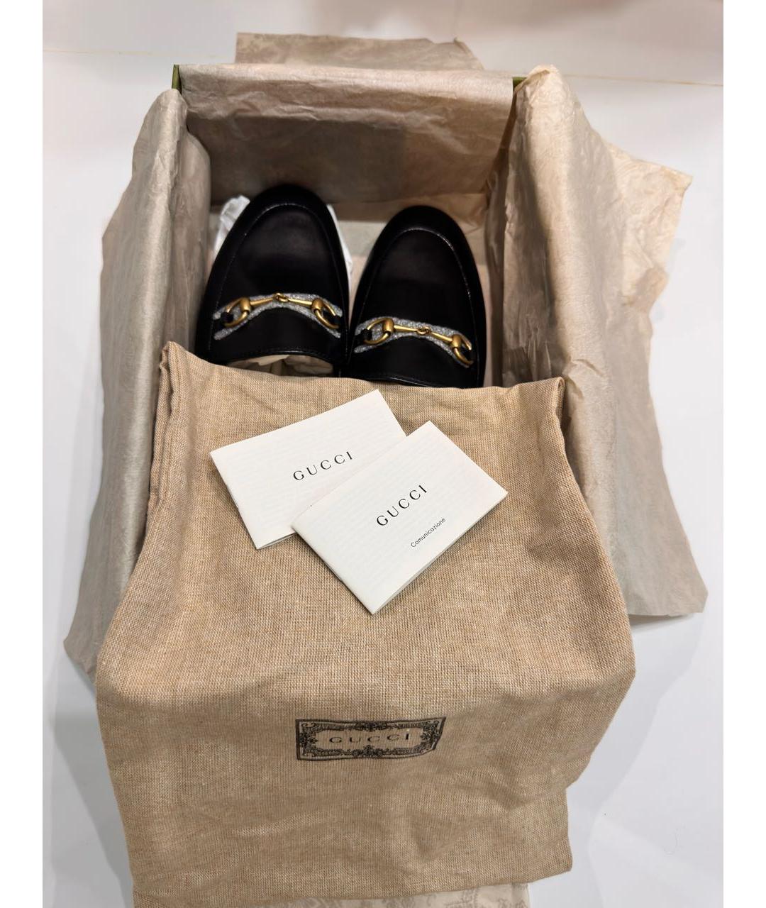 GUCCI Черные кожаные лоферы, фото 5