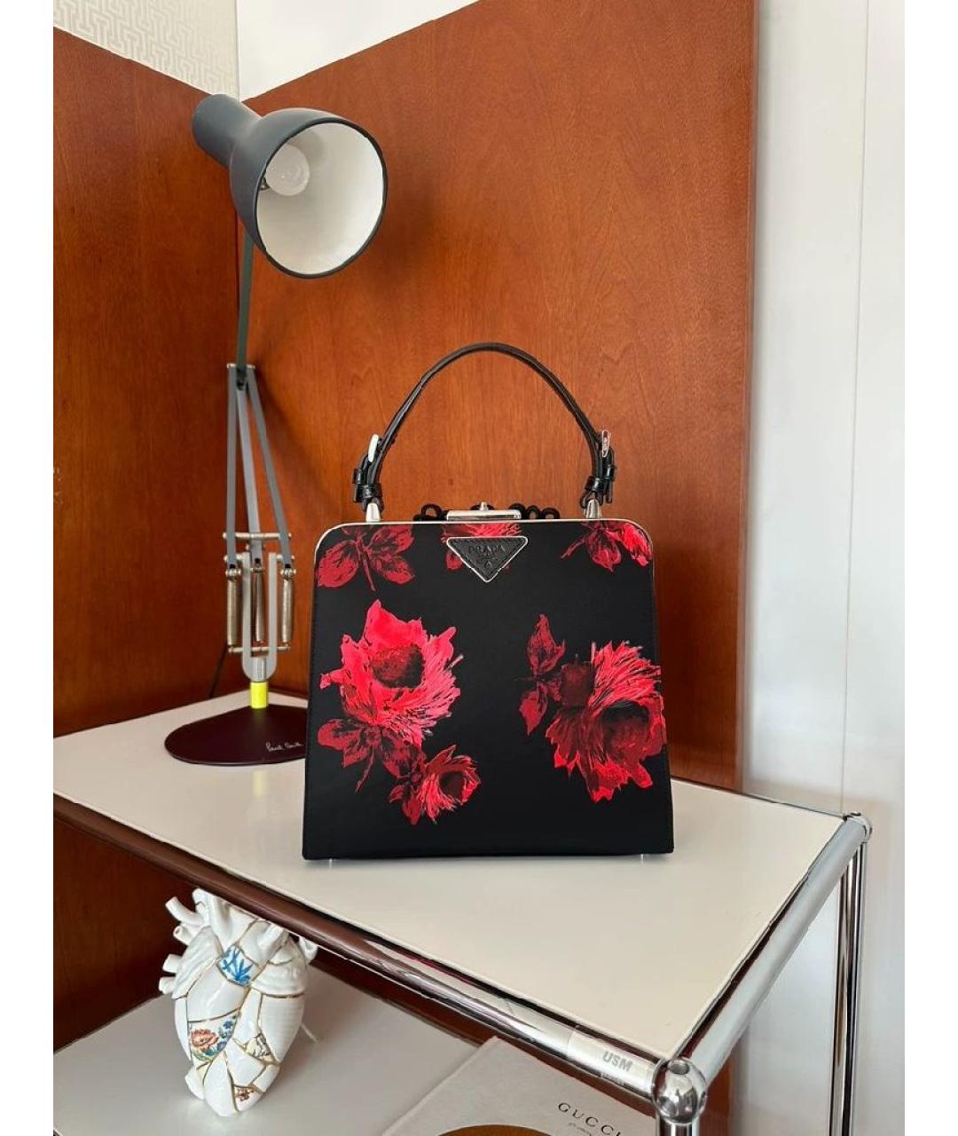 PRADA Черная кожаная сумка с короткими ручками, фото 6