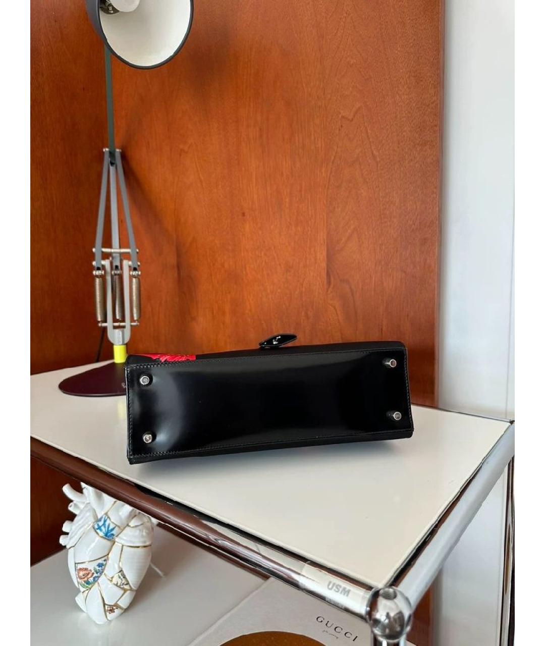 PRADA Черная кожаная сумка с короткими ручками, фото 3