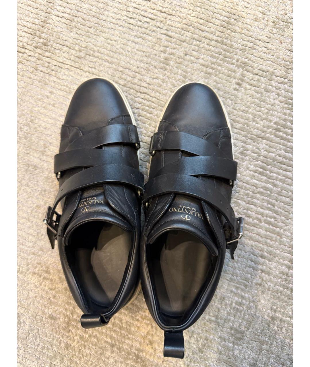 VALENTINO Черные кожаные кеды, фото 3
