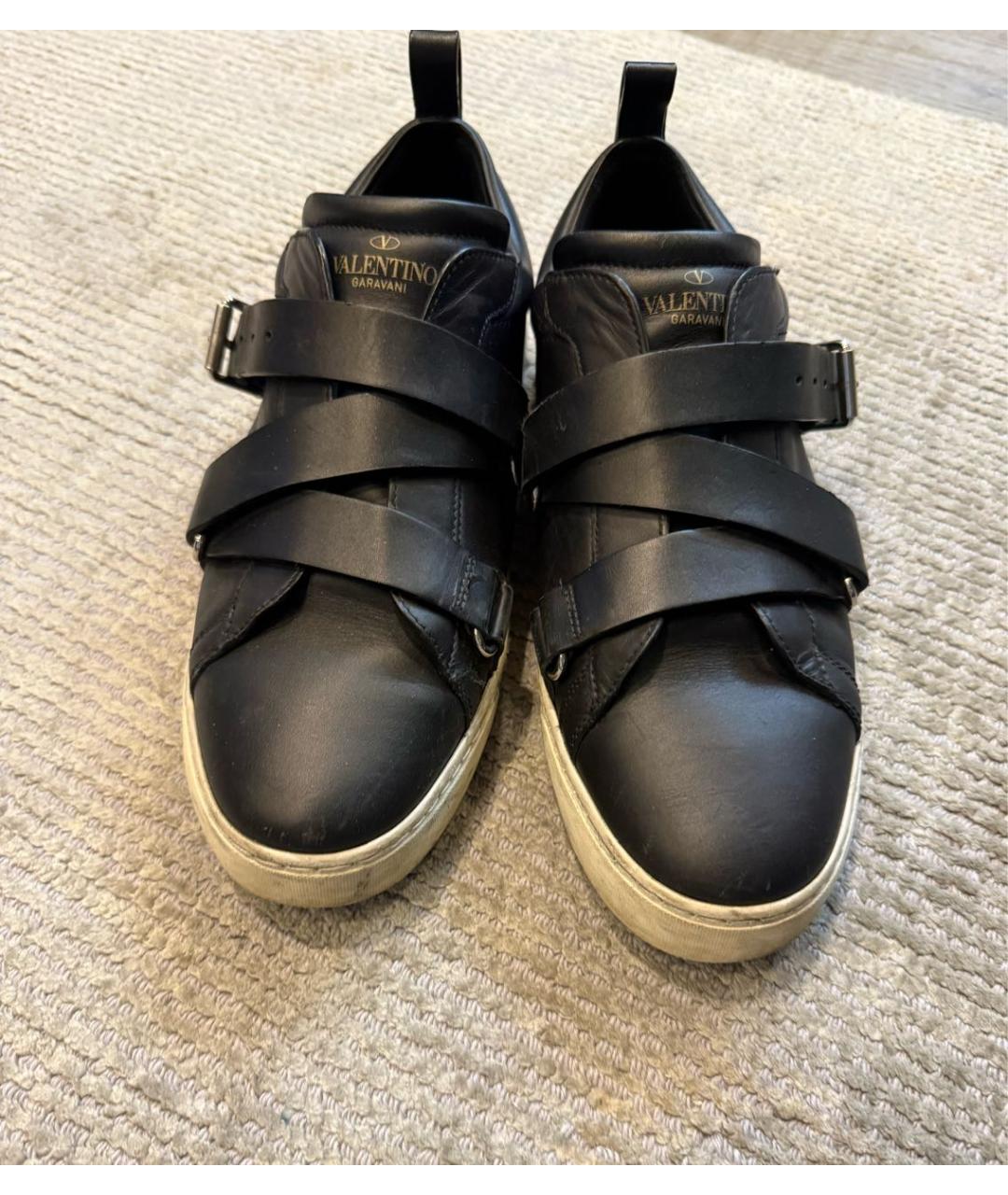 VALENTINO Черные кожаные кеды, фото 2