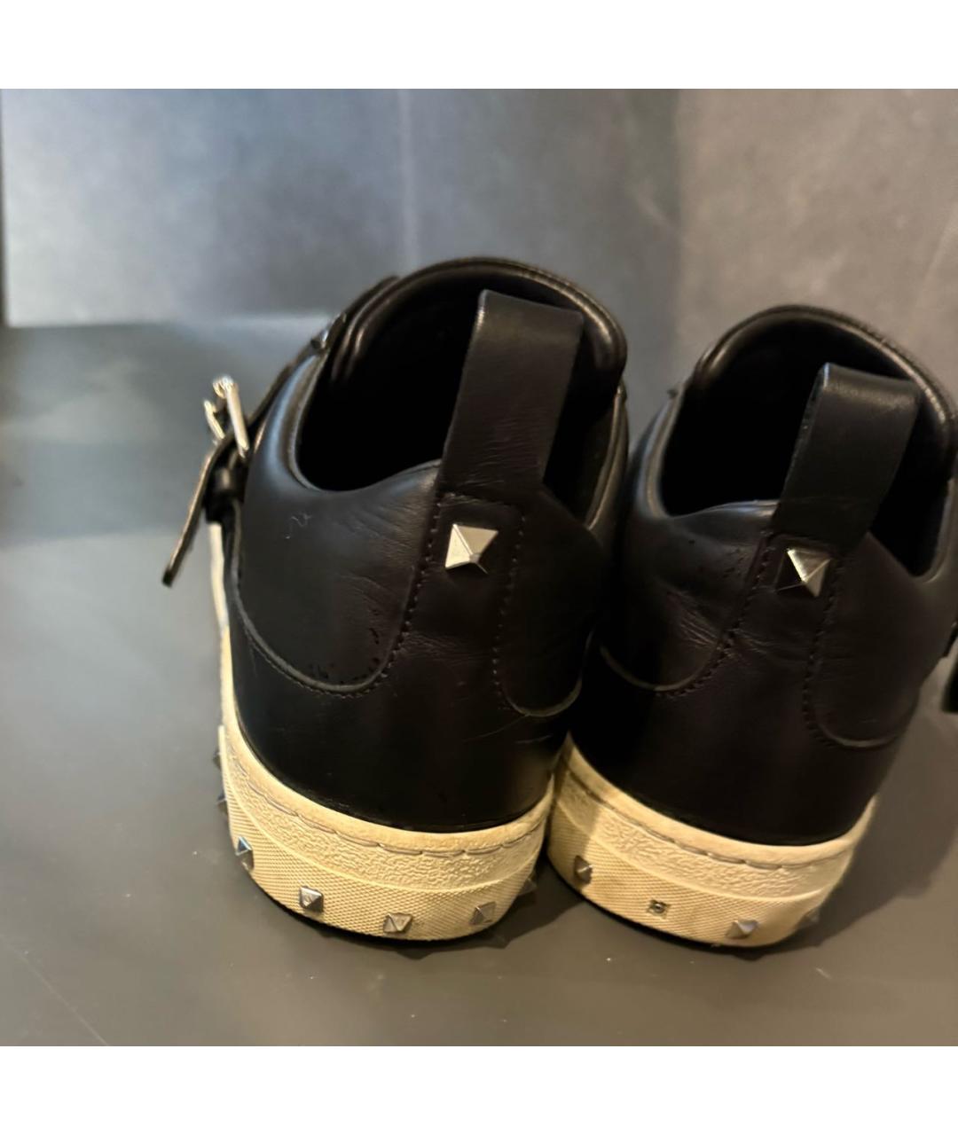 VALENTINO Черные кожаные кеды, фото 4