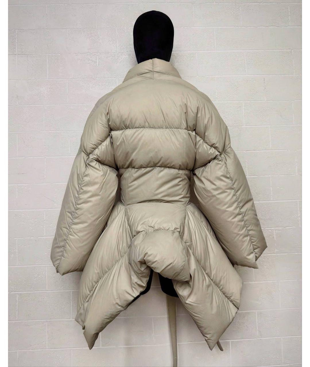 RICK OWENS Бежевый полиамидовый пуховик, фото 2