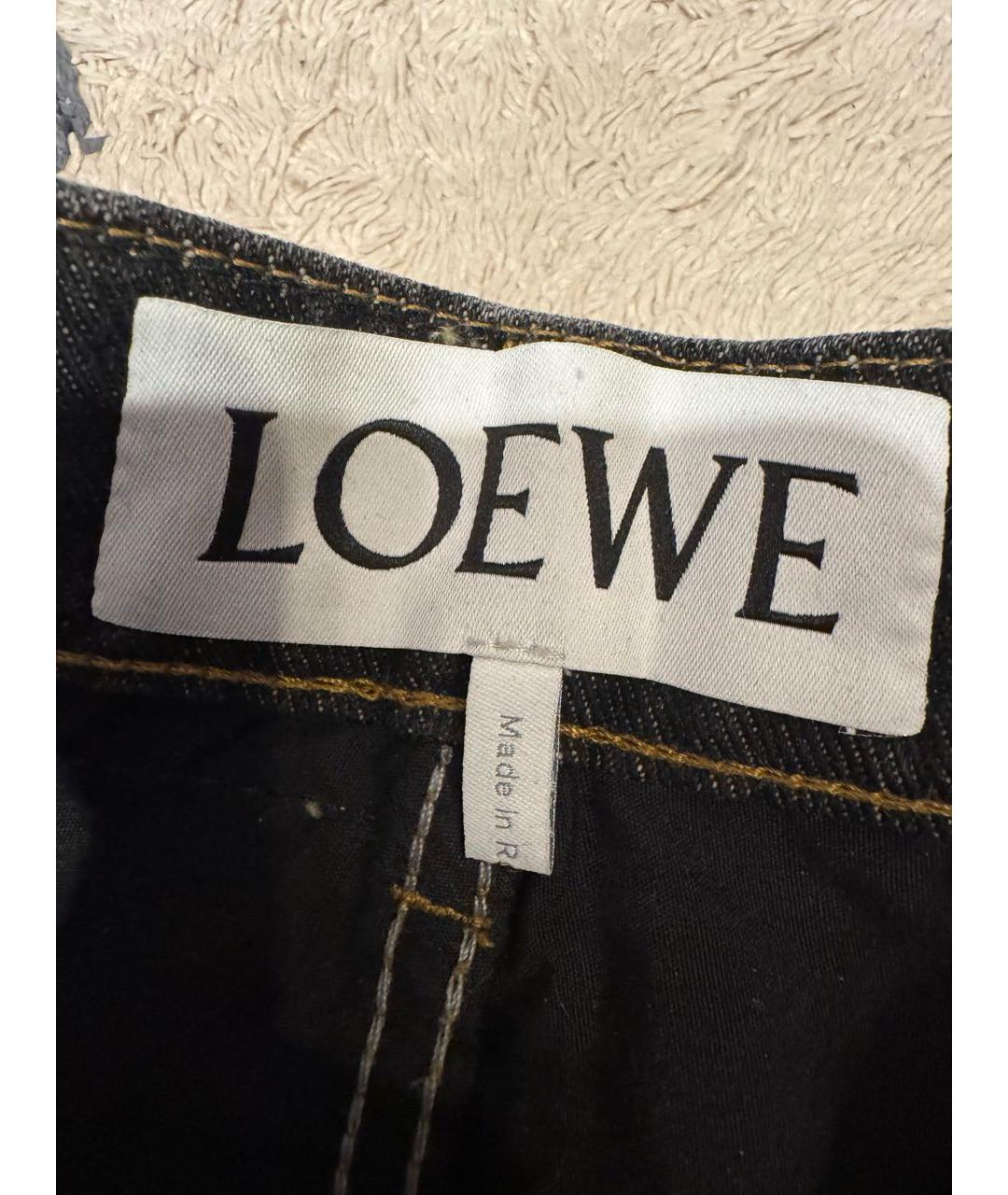 LOEWE Черные хлопковые прямые джинсы, фото 3
