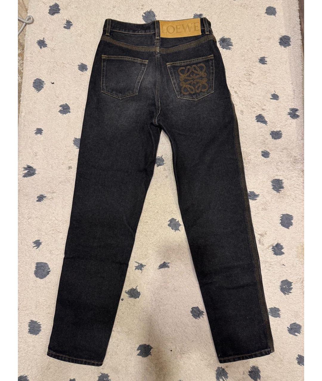 LOEWE Черные хлопковые прямые джинсы, фото 2