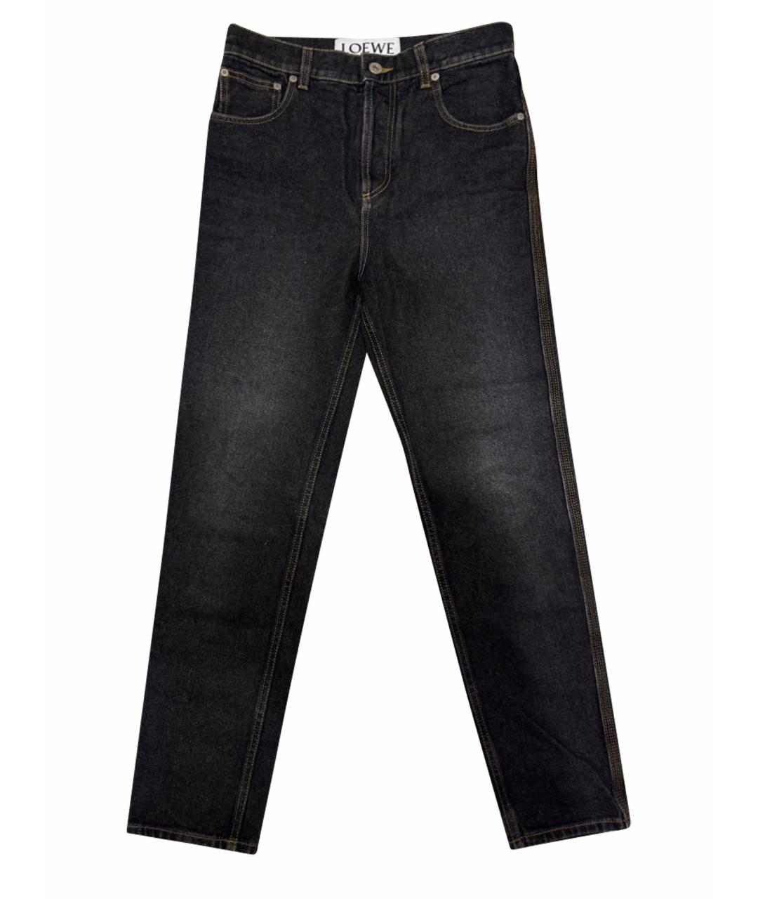 LOEWE Черные хлопковые прямые джинсы, фото 1