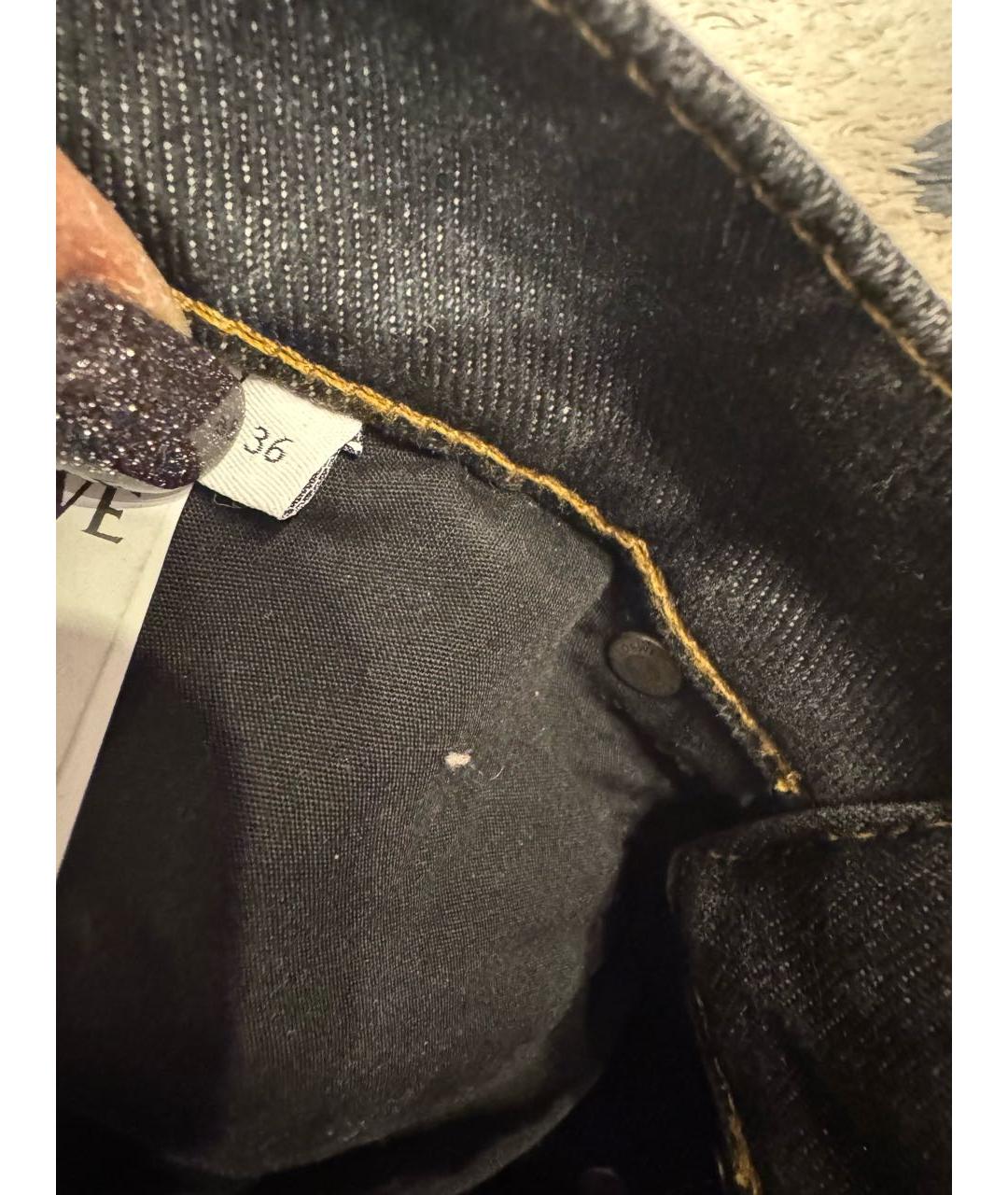 LOEWE Черные хлопковые прямые джинсы, фото 5