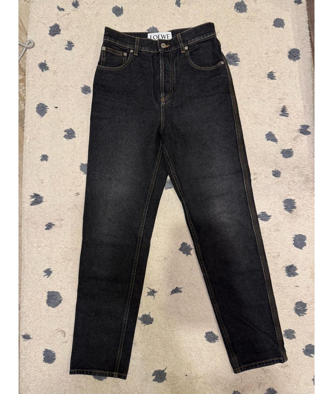LOEWE Черные хлопковые прямые джинсы, фото 9