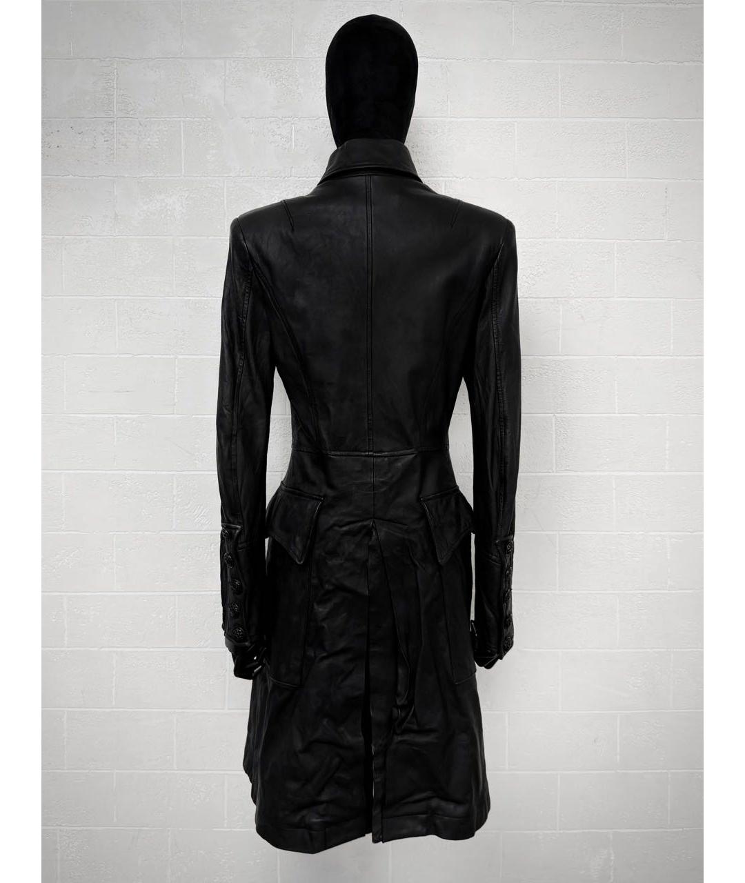BALMAIN Черный кожаный тренч/плащ, фото 2