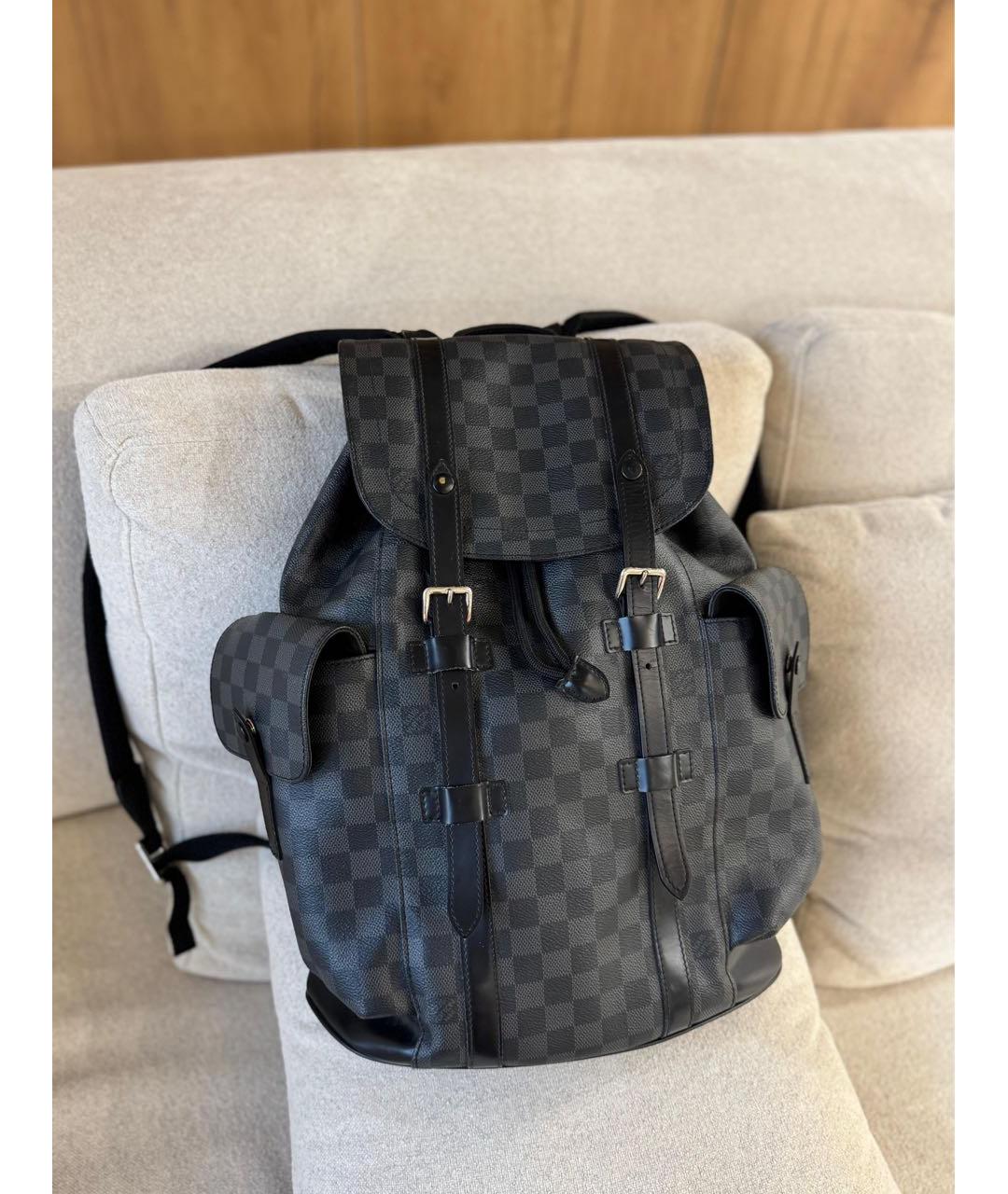 LOUIS VUITTON Серый кожаный рюкзак, фото 3