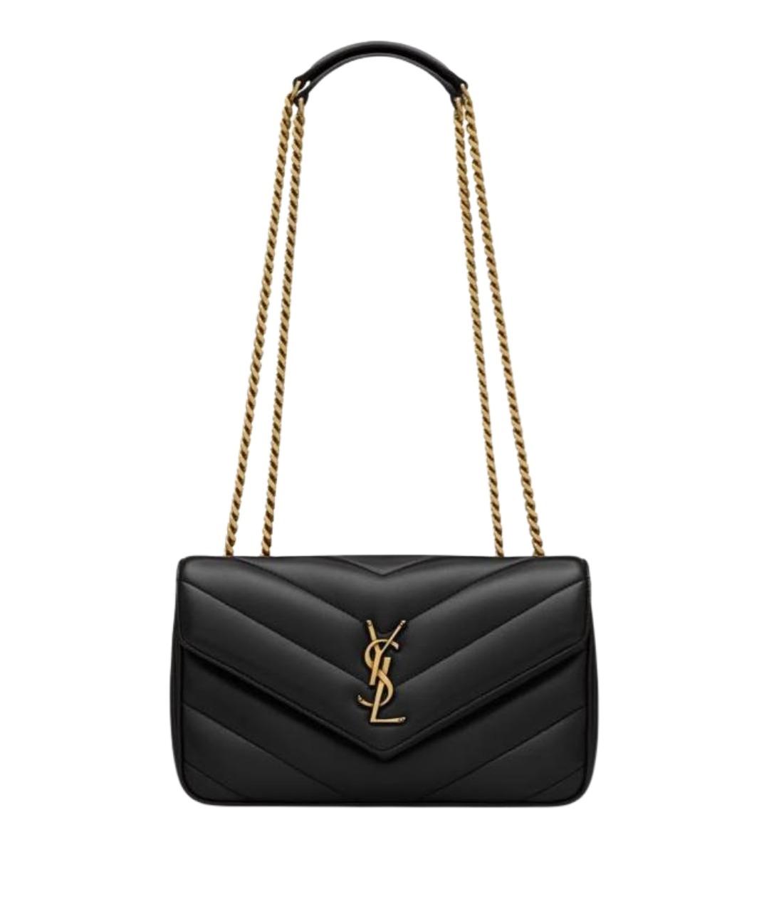 SAINT LAURENT Черная кожаная сумка через плечо, фото 1