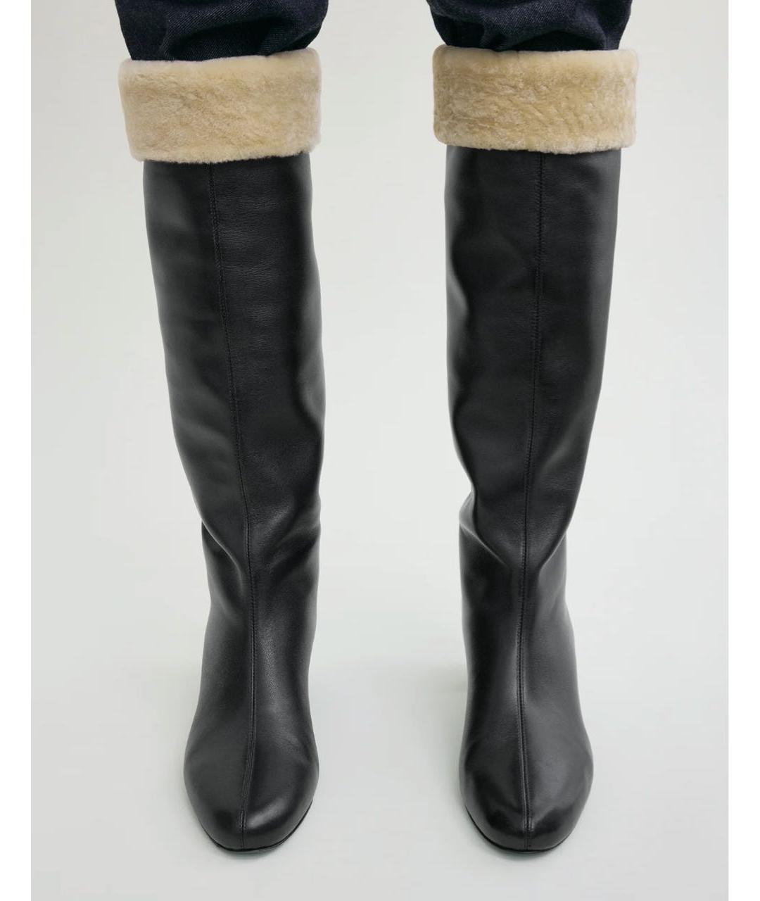 TOTEME Черные кожаные сапоги, фото 2