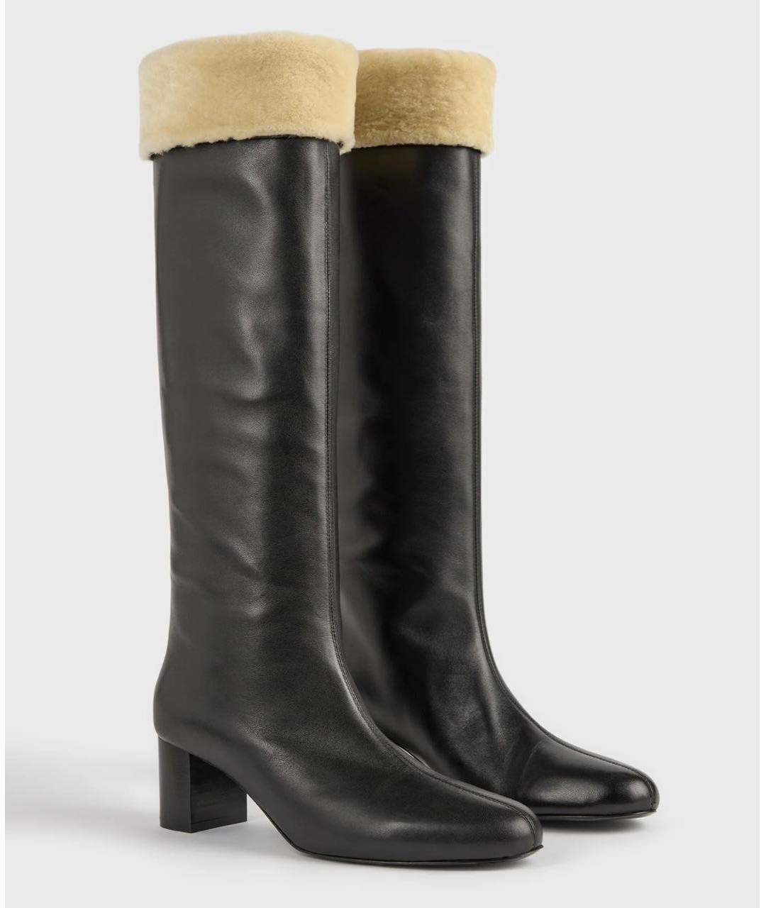 TOTEME Черные кожаные сапоги, фото 4