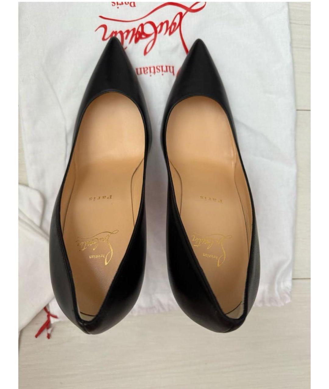 CHRISTIAN LOUBOUTIN Черные кожаные туфли, фото 3