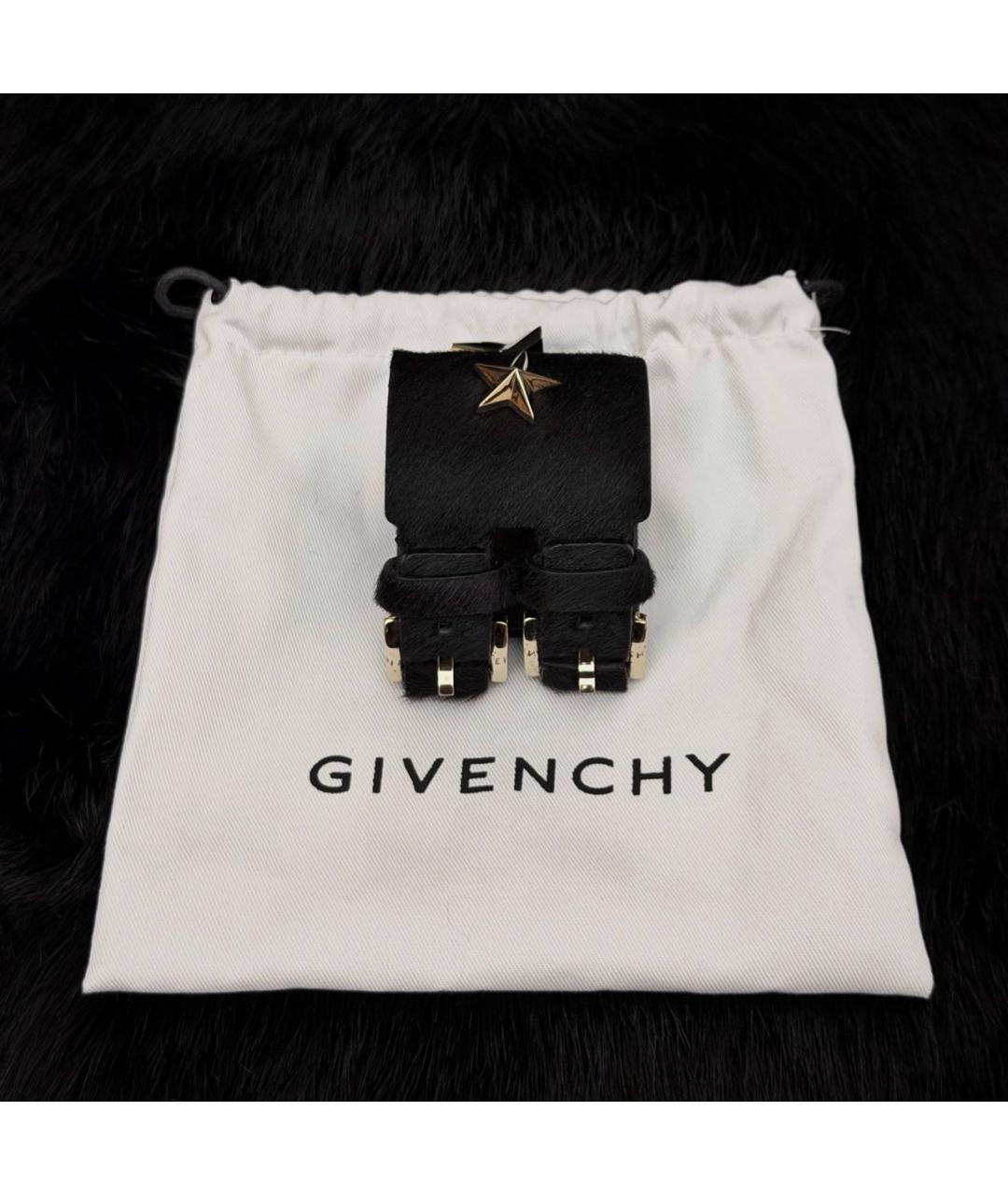 GIVENCHY Черный кожаный браслет, фото 3