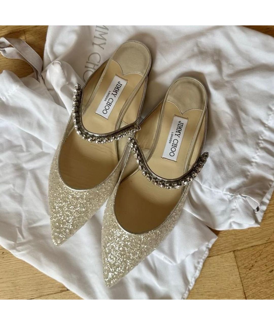 JIMMY CHOO Золотые мюли, фото 6