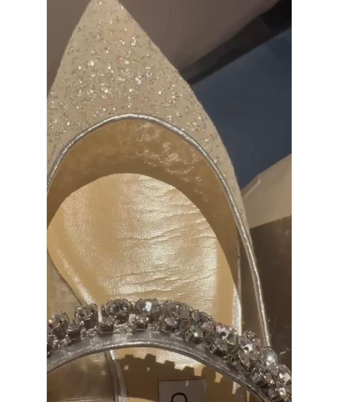 JIMMY CHOO Золотые мюли, фото 8