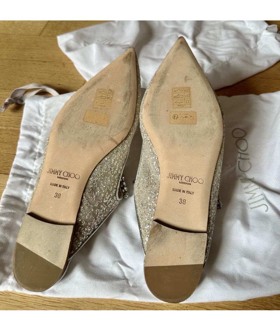 JIMMY CHOO Золотые мюли, фото 4