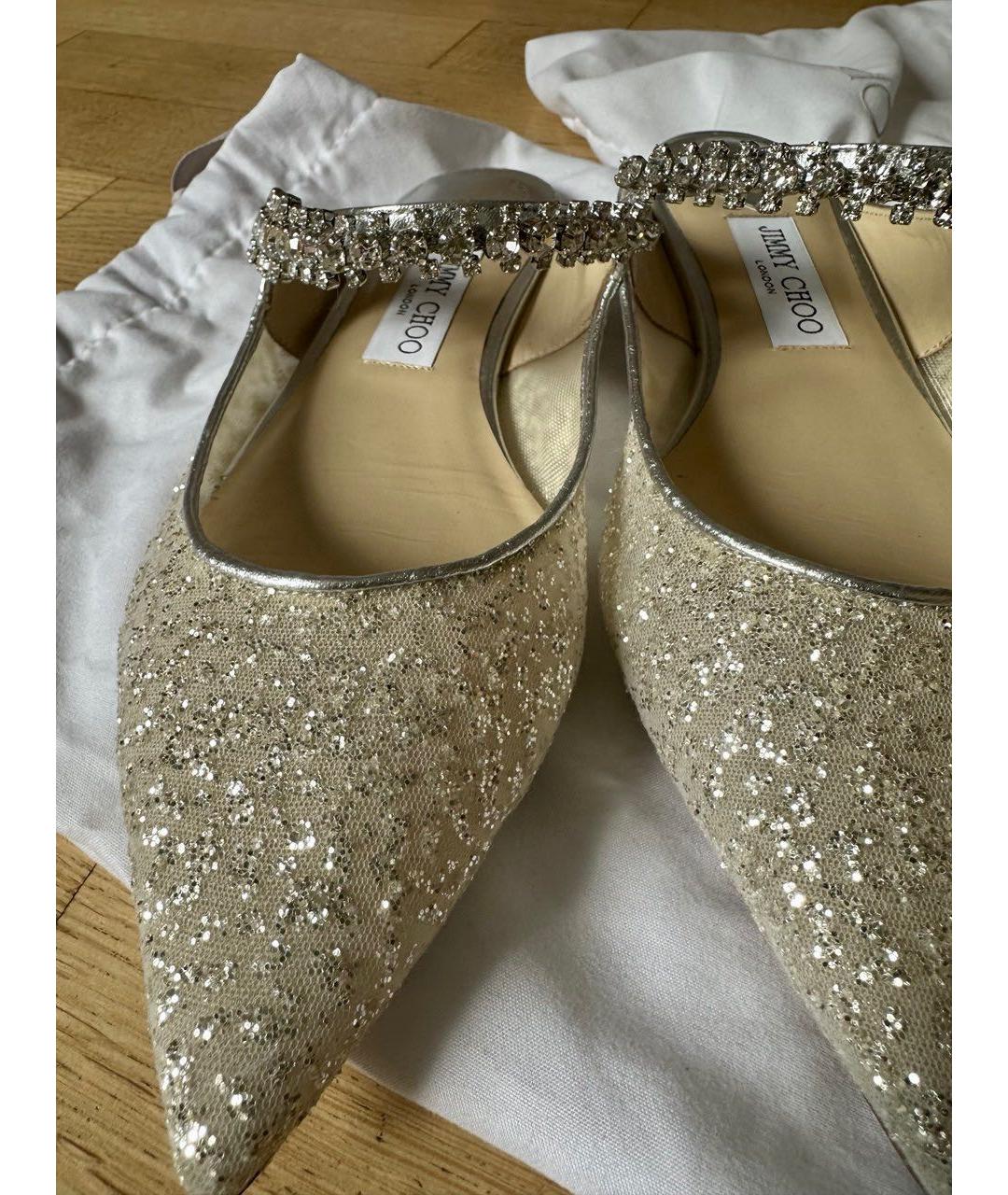 JIMMY CHOO Золотые мюли, фото 5