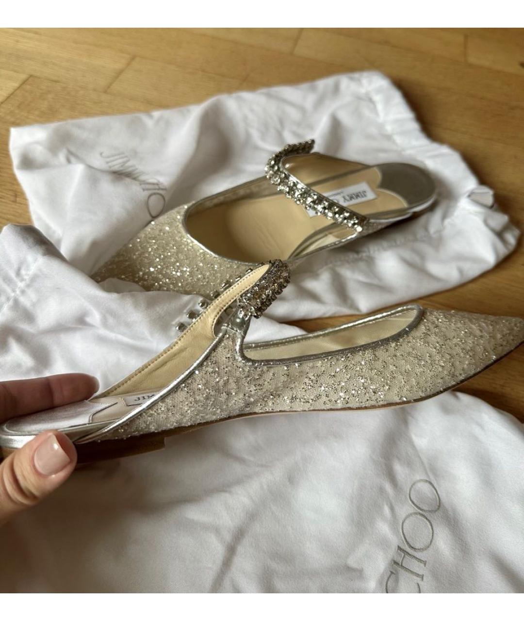 JIMMY CHOO Золотые мюли, фото 7