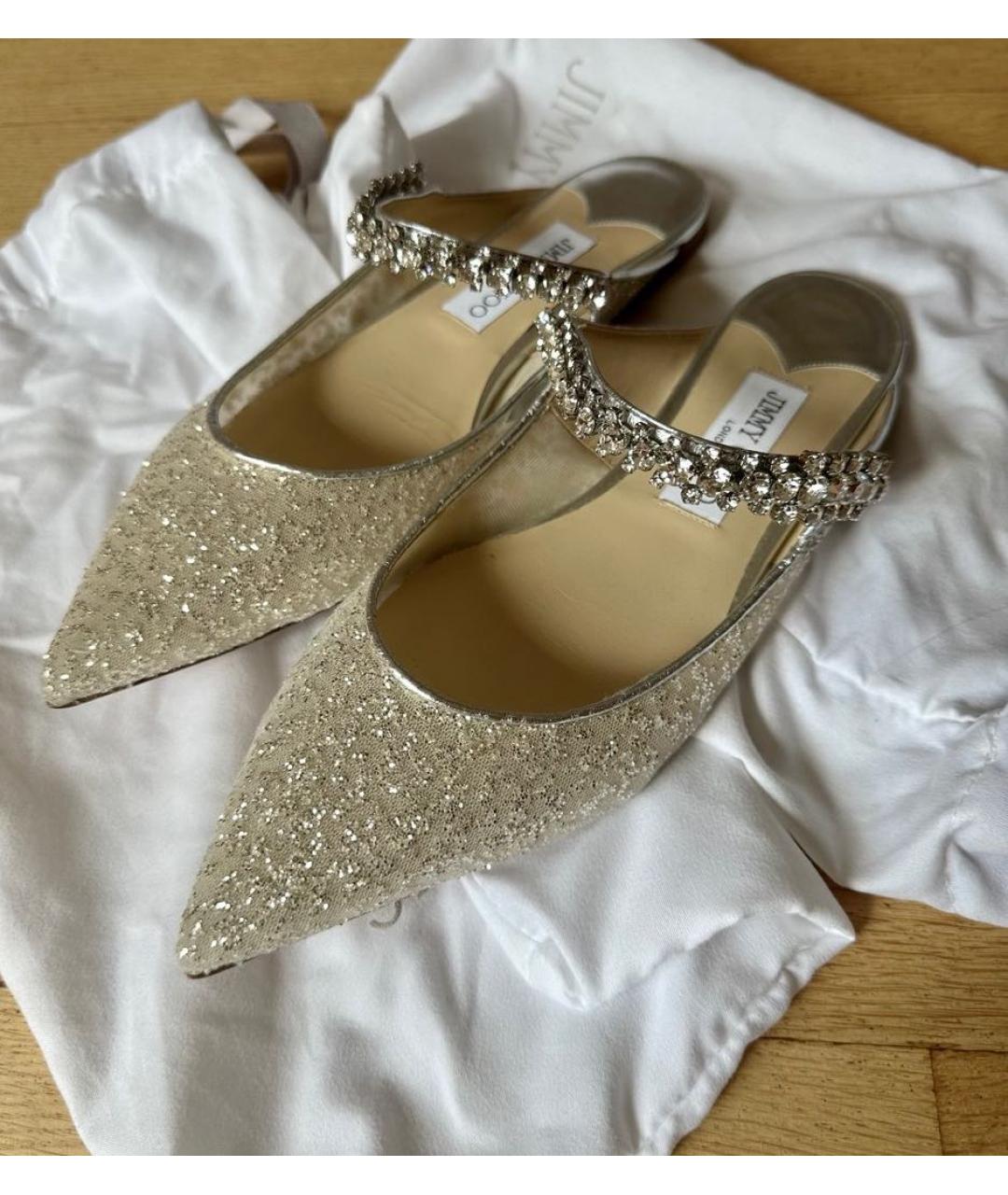 JIMMY CHOO Золотые мюли, фото 2