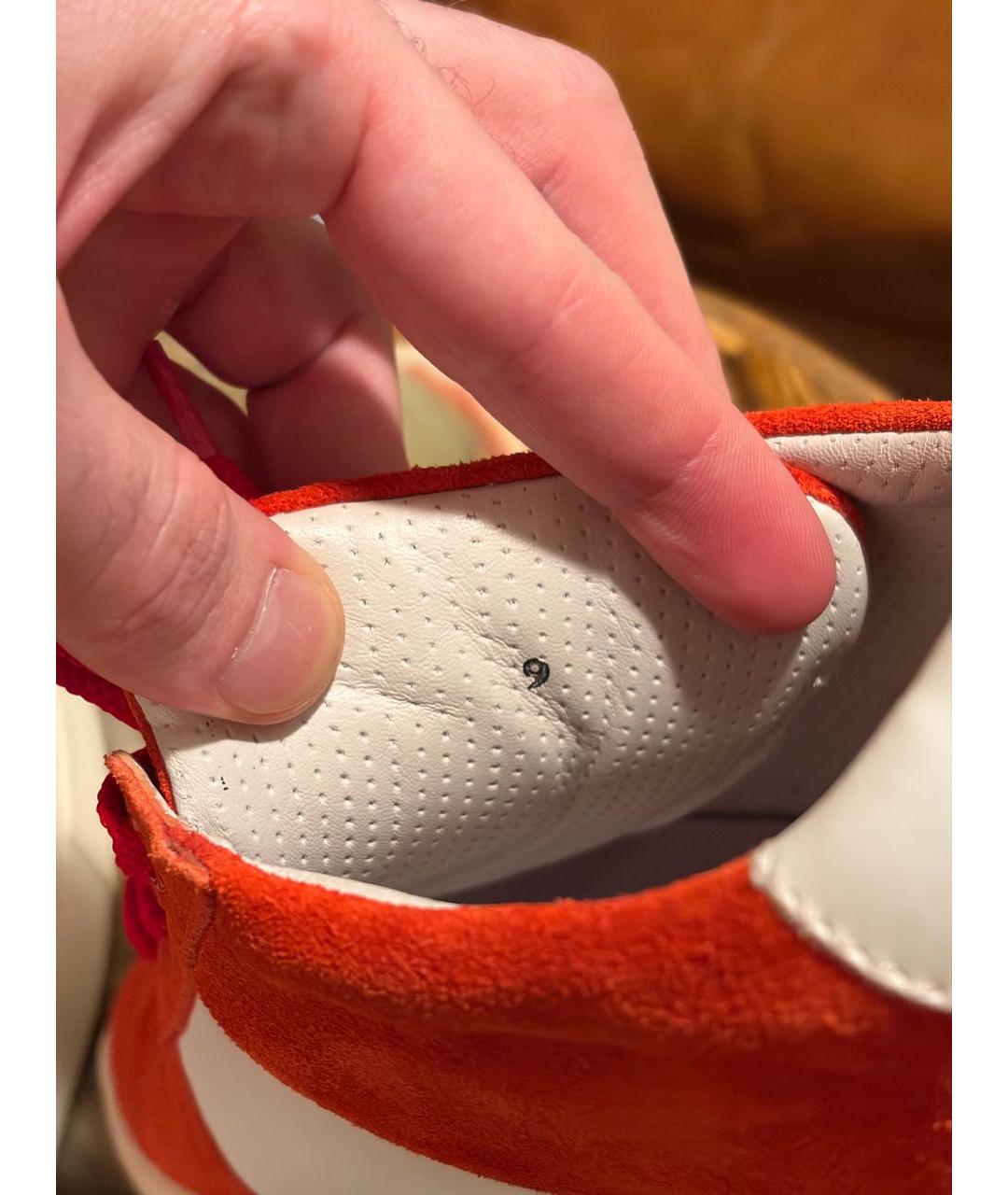SANTONI Красные замшевые низкие кроссовки / кеды, фото 8